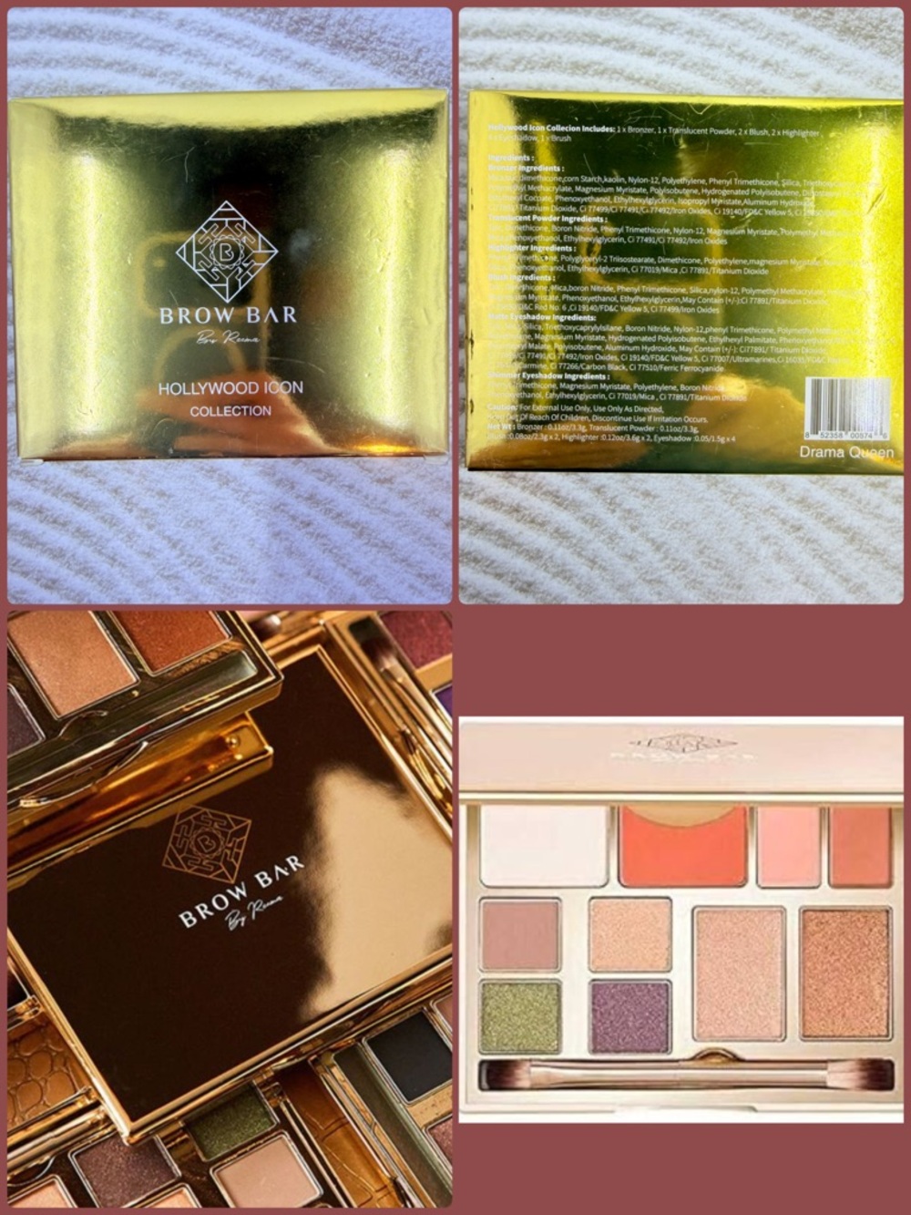 Brow Bar Hollywood Icon Collection Drama Queen Face Blush Palette NWT, BNIB, New